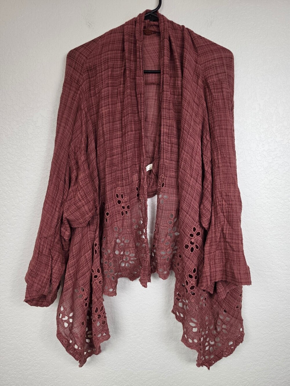 Free People Eyelet Boho Lightweight Cardigan